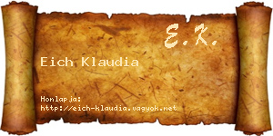 Eich Klaudia névjegykártya